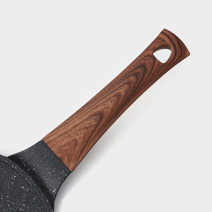 Сковорода-оладница литая Доляна &laquo;Смайлы&raquo;, d=26 см, ручка soft-touch, цвет чёрный