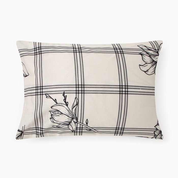 Комплект наволочек "Этель" Ink flowers 50х70см - 2шт, бязь 125 г/м2, хл 100%