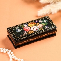 Шкатулка &laquo;Жостово&raquo;, 14&times;6 см, лаковая миниатюра