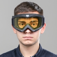 Очки-маска для езды на мототехнике, разборные, стекло желтое, цвет черный Очки-маска для езды на мототехнике, разборные, стекло желтое, цвет черный