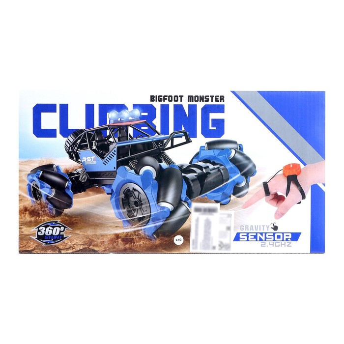 Машина радиоуправляемая &laquo;Джип-акробат&raquo;, 4WD, управление жестами, работает от аккумулятора, цвет синий