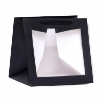 Пакет подарочный, крафт, с окном, &laquo;Черный&raquo;, 30 х 30 х 30 см