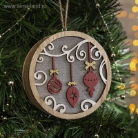 Ёлочная игрушка &laquo;Новогодние игрушки&raquo;, батарейки АААх2 (не в комплекте), свечение тёплое белое