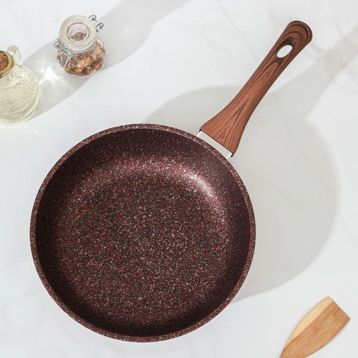 Сковорода Granit ultra red, d=24 см, пластиковая ручка, стеклянная крышка, антипригарное покрытие, цвет коричневый Сковорода Granit ultra red, d=24 см, пластиковая ручка, стеклянная крышка, антипригарное покрытие, цвет коричневый
