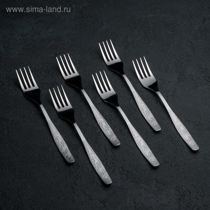 Вилка детская столовая &laquo;Непоседа&raquo;, длина 18 см, толщина 2 мм, цвет серебряный