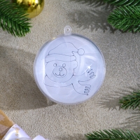 Ёлочное украшение под раскраску &laquo;Мишка&raquo; размер: 8 см; 2 шт., кисть