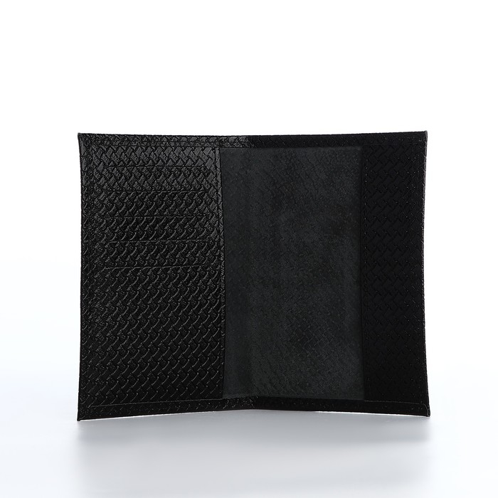 Обложка для паспорта, 5 карманов для карт, цвет чёрный