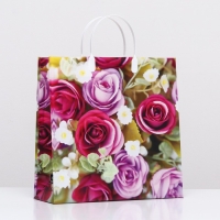 Пакет "Долгожданные розы", мягкий пластик, 30 х 30 см, 100 мкм Пакет "Долгожданные розы", мягкий пластик, 30 х 30 см, 100 мкм