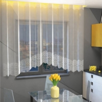 Тюль на кухню со шторной лентой, 285х160 см, цвет белый, 100% полиэстер Тюль на кухню со шторной лентой, 285х160 см, цвет белый, 100% полиэстер