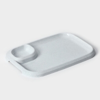 Блюдо для шашлыка с соусницей 30,3&times;21&times;2,5 см, цвет мрамор