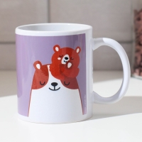 Кружка сублимация "Люблю тебя, братик!" мишки, 320 мл, с нанесением Кружка сублимация "Люблю тебя, братик!" мишки, 320 мл, с нанесением