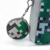 Рюкзак детский плюшевый с кошельком "Джойстик", 24*24 см, цвет серый