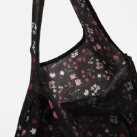 Сумка хозяйственная без застёжки, складная, цвет чёрный