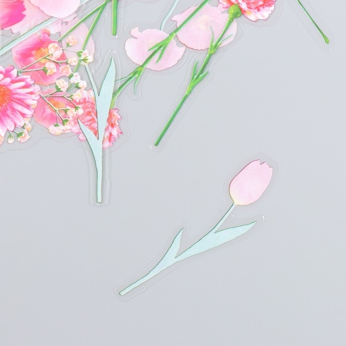 Набор наклеек "Цветы. Розовый румянец" 30 шт 8,5х11 см