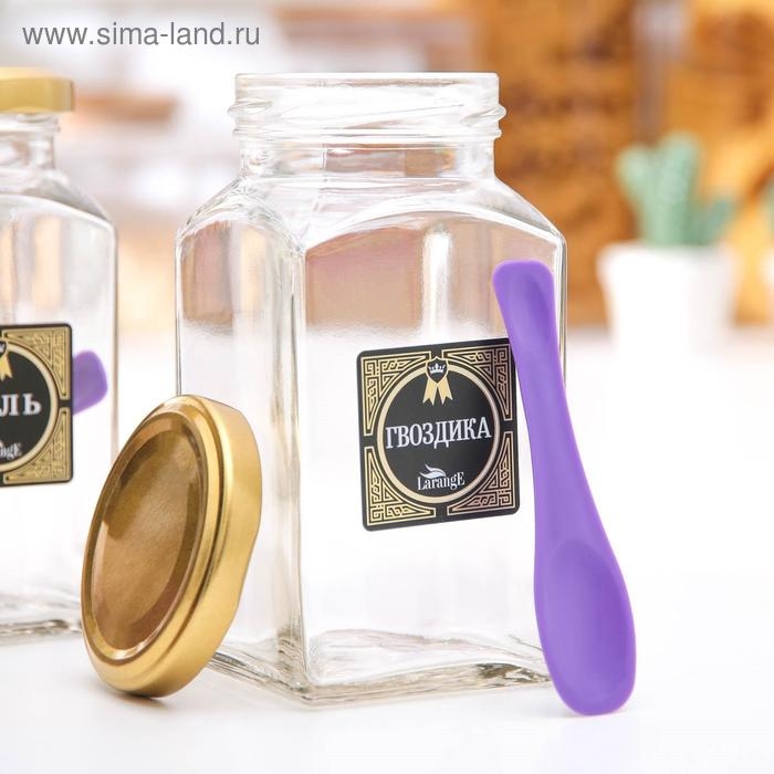 Набор банок для специй &laquo;Соль, перец, паприка, гвоздика&raquo;, 312 мл, 4 шт