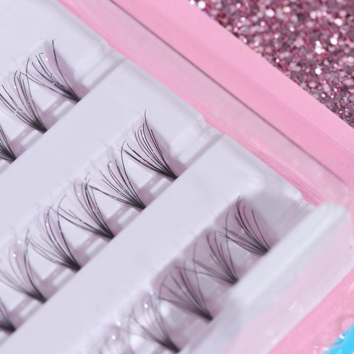 Ресницы для наращивания, пучки, 10 мм, 60 пучков, цвет чёрный Ресницы для наращивания, пучки, 10 мм, 60 пучков, цвет чёрный