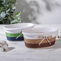 Кашпо для цветов плетёное «Бантик», 19,5×12×8,5 см, овал, цвет МИКС Кашпо для цветов плетёное «Бантик», 19,5×12×8,5 см, овал, цвет МИКС