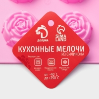 Форма для шоколада Доляна «Цветы. Роза», силикон, 29,5×17,5 см, 15 ячеек (d=4,2 см), цвет розовый Форма для шоколада Доляна «Цветы. Роза», силикон, 29,5×17,5 см, 15 ячеек (d=4,2 см), цвет розовый