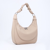 Сумка-мешок на молнии, наружный карман, длинный ремень, цвет бежевый Сумка-мешок на молнии, наружный карман, длинный ремень, цвет бежевый