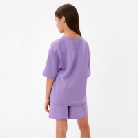 Костюм детский (футболка, шорты) MINAKU: Casual Collection цвет лиловый, рост 128 см Костюм детский (футболка, шорты) MINAKU: Casual Collection цвет лиловый, рост 128 см