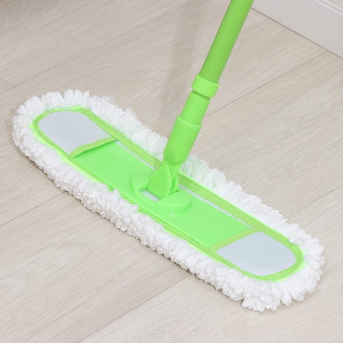 Швабра для мытья пола Доляна, микрофибра 38&times;8 см, гибкие края, телескопическая ручка 80(120) см