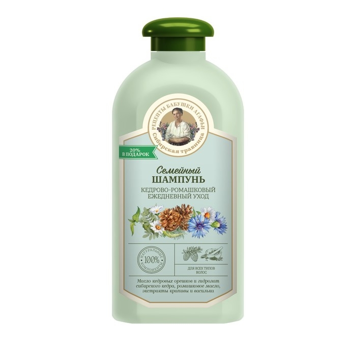 Шампунь Рецепты бабушки Агафьи &laquo;Кедрово-ромашковый&raquo;, ежедневный уход, 500 мл
