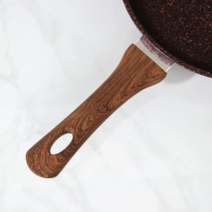 Сковорода Granit ultra red, d=24 см, пластиковая ручка, стеклянная крышка, антипригарное покрытие, цвет коричневый Сковорода Granit ultra red, d=24 см, пластиковая ручка, стеклянная крышка, антипригарное покрытие, цвет коричневый