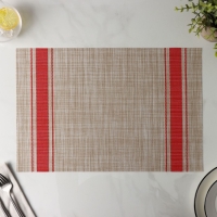 Салфетка сервировочная на стол &laquo;Две полосы&raquo;, 45&times;30 см, цвет красный