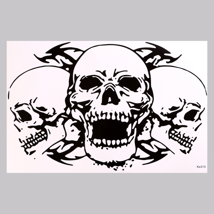 Наклейка 3Д интерьерная Черепа 57*40см Наклейка 3Д интерьерная Черепа 57*40см