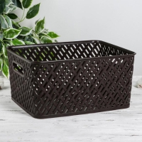 Корзина для хранения &laquo;Плетёнка&raquo;, 35&times;29&times;17,5 см, цвет коричневый