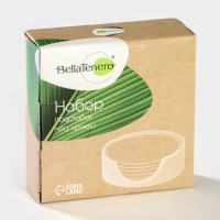 Набор бамбуковых подставок под кружки на керамической подставке BellaTenero, 4 предмета, 9,7&times;0,4 см