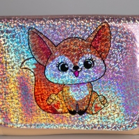 Сумка детская для девочки "Лисичка", на клапане, цвет бежевый