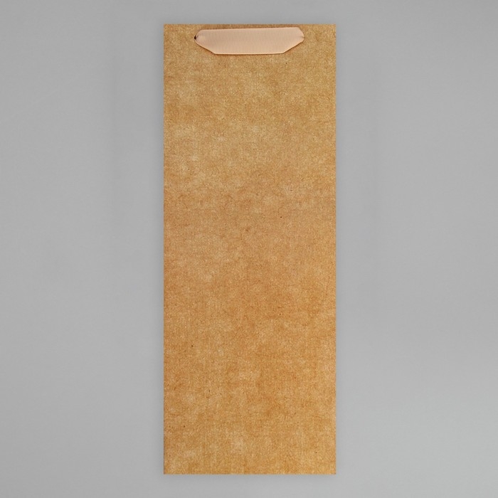 Пакет подарочный под бутылку, упаковка, &laquo;Крафтовый&raquo;, 13 x 36 x 10 см