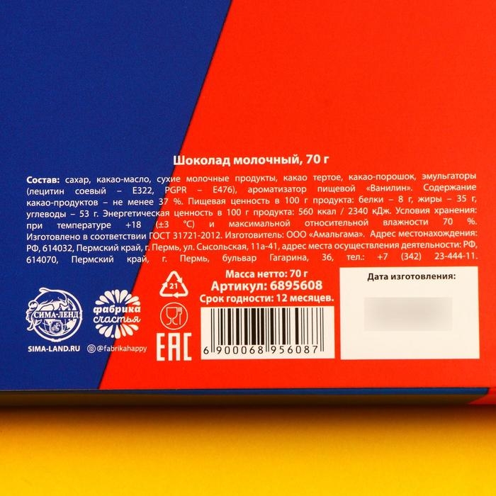 Шоколад молочный &laquo;АнтиБубнин&raquo;, 70 г.