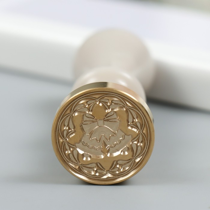 Печать для сургуча с пластиковой ручкой Печать для сургуча с пластиковой ручкой "Рождественские колокольчики" 2,5х2,5 см