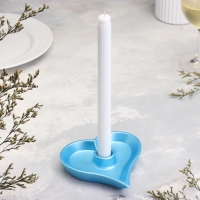 Подсвечник "Сердце" из гипса,14х2,5см,голубой Подсвечник "Сердце" из гипса,14х2,5см,голубой