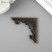 Уголок металл "Рельефный" бронза набор 4 шт 3,8х3,8 см Уголок металл "Рельефный" бронза набор 4 шт 3,8х3,8 см