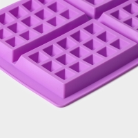 Форма для выпечки Доляна &laquo;Сладости. Венские вафли&raquo;, силикон, 28,5&times;18,5 см, 4 ячейки (12,3&times;8,1 см), цвет МИКС