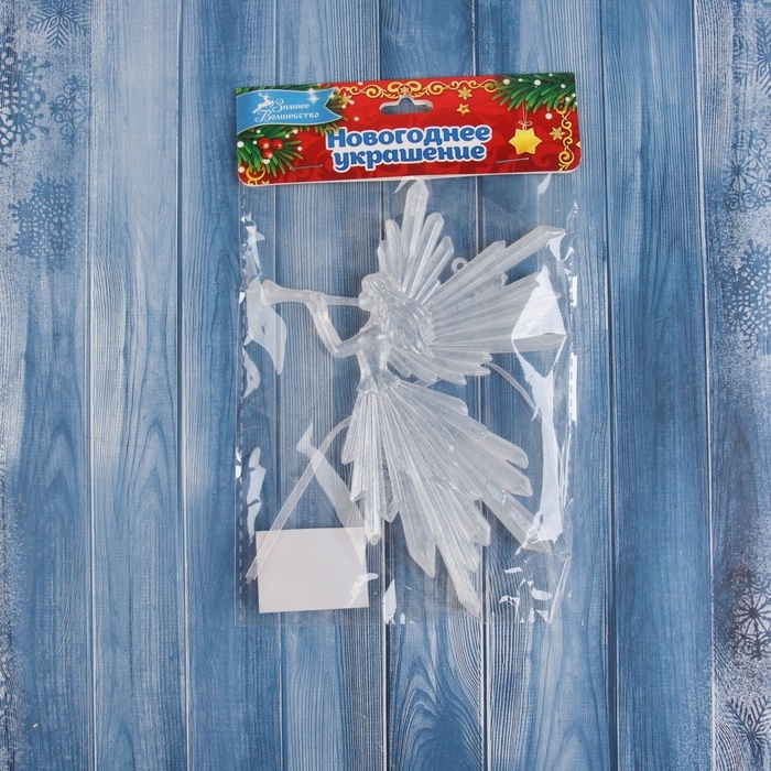 Украшение ёлочное "Девушка с дудкой" 16х11, белый