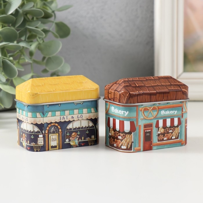 Шкатулка металл Шкатулка металл "Магазинчик" МИКС 4,2х6,7х5,5 см