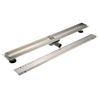 Трап ZEIN engr, c флaнцeм свободного вращ 360&deg;, 7*90 см, d=40/50 мм, нерж сталь, сатин