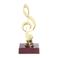 Кубок &laquo;Скрипичный ключ&raquo;, наградная фигура, подставка пластик красная, 15 х 6 х 6 см.