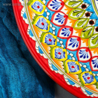 Ляган Риштанская Керамика "Узоры", 32 см, красный Ляган Риштанская Керамика "Узоры", 32 см, красный