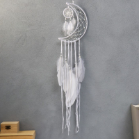 Ловец снов двойной "Месяц" белый d=5 см, d=20 см 75х20 см Ловец снов двойной "Месяц" белый d=5 см, d=20 см 75х20 см