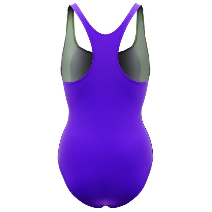 Купальник слитный ONLYTOP, р. 34, цвет фиолетовый/зелёный/серый
