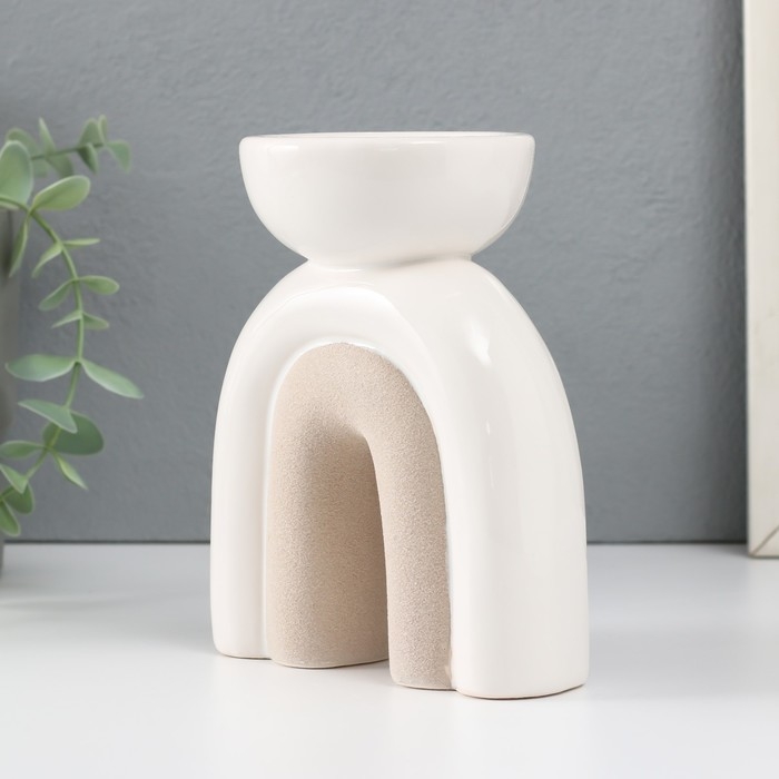 Подсвечник керамика на 1 свечу Подсвечник керамика на 1 свечу "Медуза" песочно-белый 11,7х8х15 см