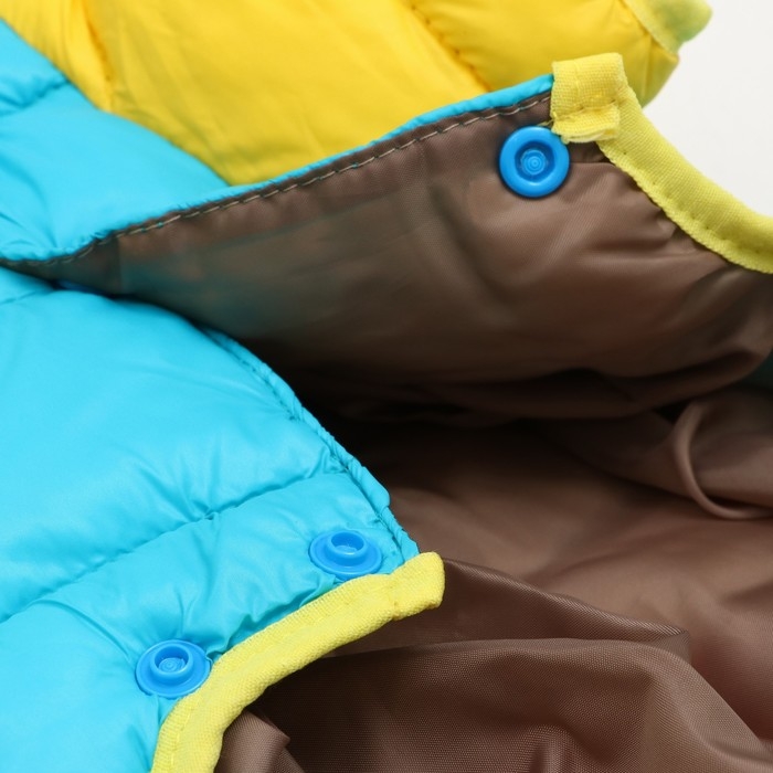 Комбинезон Комбинезон "Медвежонок", размер 14 (ДС 32 см, ОГ 42 см, ОШ 31 см), жёлто-голубой