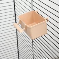 Кормушка для птиц большая, прямоугольная, в клетку, 8 х 5 х 4,5 см, бежевая Кормушка для птиц большая, прямоугольная, в клетку, 8 х 5 х 4,5 см, бежевая