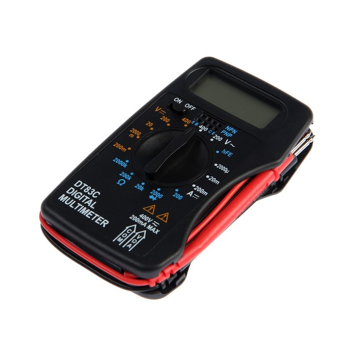 Мультиметр ТУНДРА mini, DT-83C, ACV/DCV, DCA, 200-2М&Omega;, проверка батареек 9V