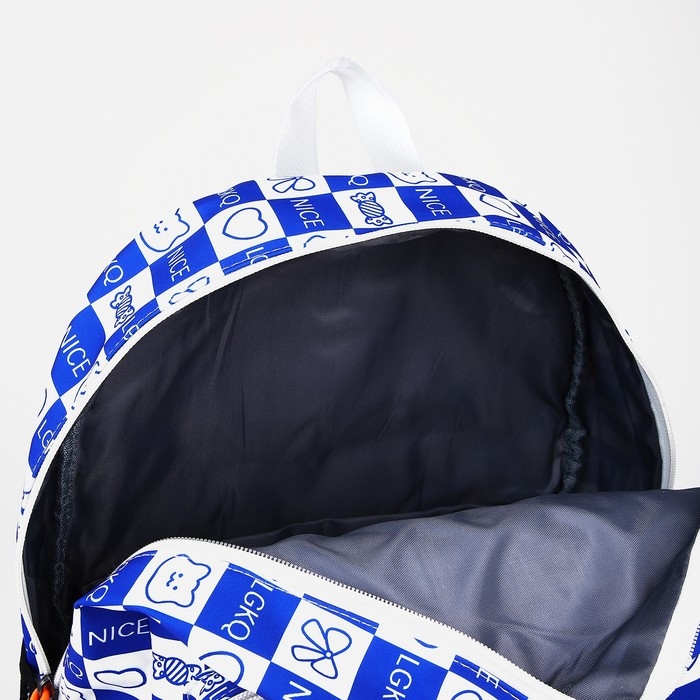 Рюкзак школьный из текстиля на молнии, 5 карманов, цвет синий Рюкзак школьный из текстиля на молнии, 5 карманов, цвет синий